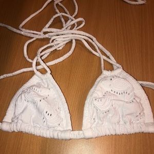 White Eyelet Bikini Top